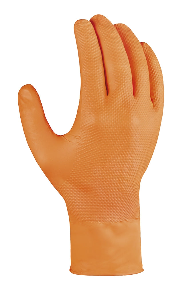 teXXor DIAMOND GRIP Nitril-Einweghandschuhe 50 in Orange - Handrücken