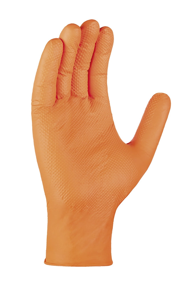 teXXor DIAMOND GRIP Nitril-Einweghandschuhe 50 in Orange - Handfläche