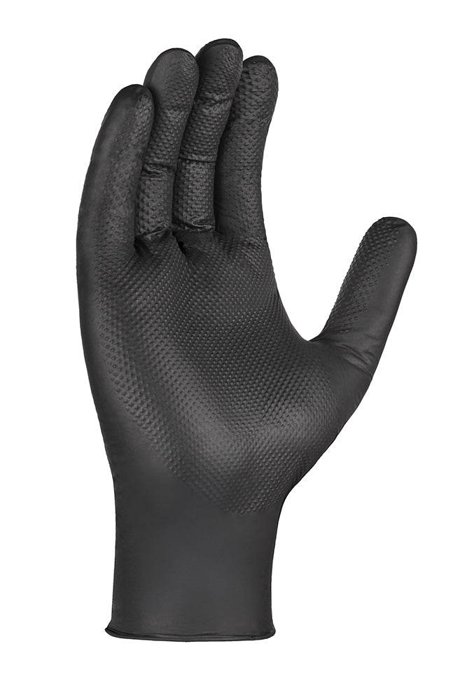 teXXor DIAMOND GRIP Nitril-Einweghandschuhe 50 in Schwarz - Handfläche