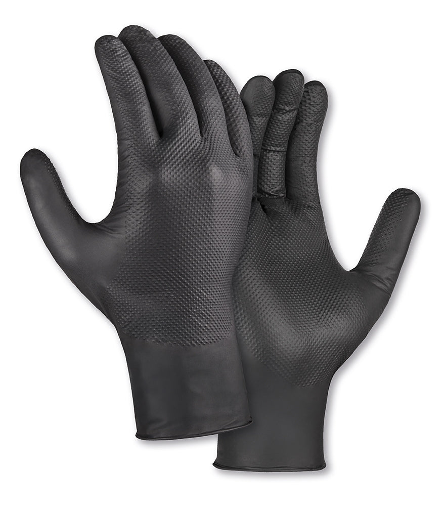 teXXor DIAMOND GRIP Nitril-Einweghandschuhe 50 in Schwarz - Paar