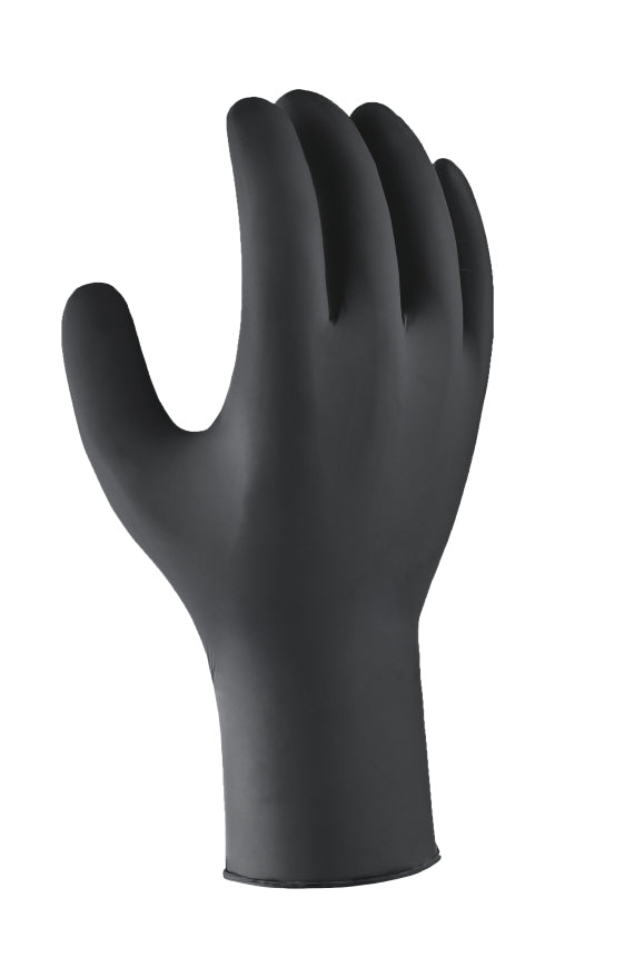 teXXor 2216 Nitril-Einweghandschuh Schwarz – Handrücken

