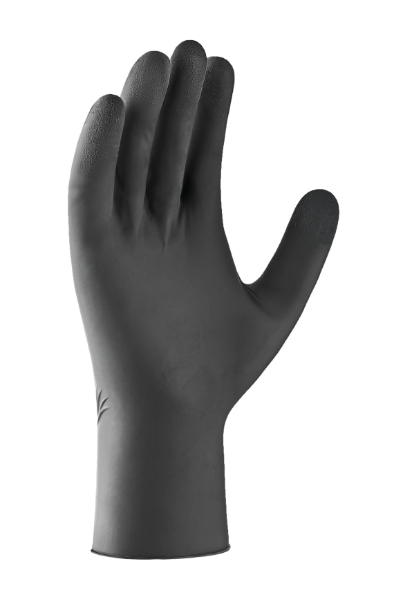teXXor 2216 Nitril-Einweghandschuh Schwarz – Handfläche
