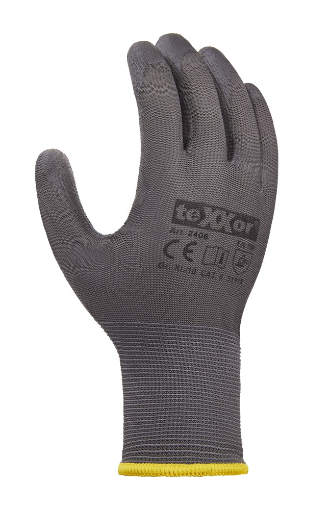 teXXor 2406 PU-Montagehandschuh Grau – Handrücken
